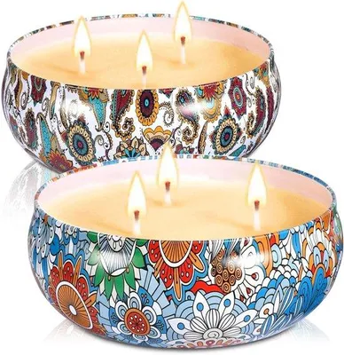 Immagine prodotto di Candele Buiten 2 x 70 ore, grande candela alla citronella con 3 stoppini per esterni, candele naturali in cera di soia per giardinaggio e viaggi