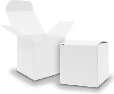 Produktbild von itenga Würfelbox aus Karton 5x5cm weiß Gastgeschenk