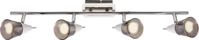 Produktbild von Deckenspot Rauchglas Edelstahl GU10 verstellbar Weiß Chrom 4-flammig länglich