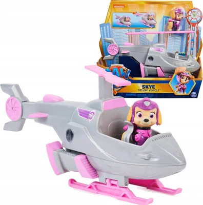 Produktbild von PAW Patrol Skyes Deluxe Basis Fahrzeug aus dem Kinofilm mit Hundefigur, Spielzeugauto, ab 3 Jahren, Helikopter, 3 Jahr(e), Mehrfarbig