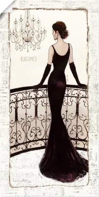 Produktbild von ARTland Poster Die schöne in Schwarz Größe: 30x60 cm