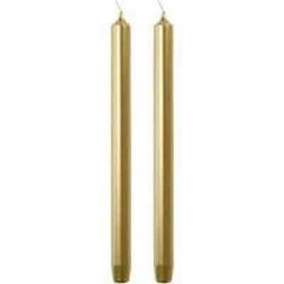 Cactula Stabkerzen – Gold – 2 Stück – 29 cm – Ø 2,1 cm