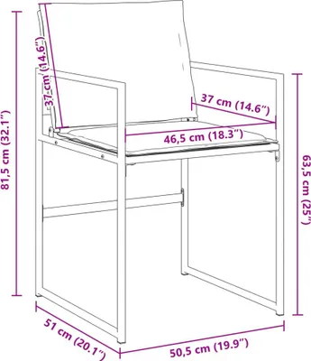 Productafbeelding van vidaXL Tuinstoelen met kussens, 4 stuks, zwart, staal en textiel