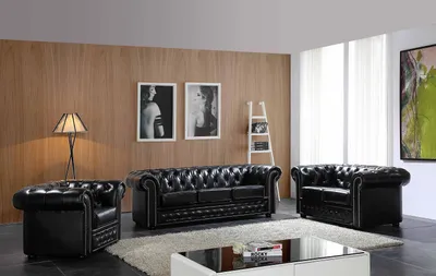 Produktbild von Chesterfield Design Luxus Polster Sofa Couch Sitz Garnitur Leder 3 Sitzer #606