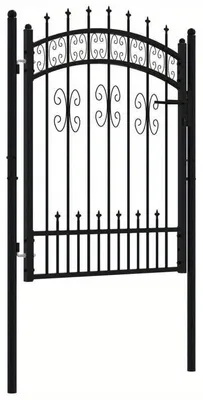 Productafbeelding van Tuinpoort - 103x175 cm - Zwart Staal - Roestbestendig - Met Punten