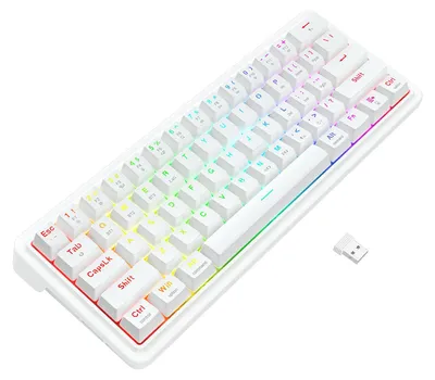 Obrázek produktu pro REDRAGON K730W-RGB-PRO Draconic V2, Kabelový a bezdrátový, USB + RF Wireless + Bluetooth, Mechanický spínač, Bílá