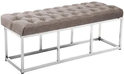 Produktbild von CLP Sitzbank Amun Stoff mit Edelstahlgestell taupe Größe 120 cm