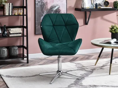 Image de Fauteuil design SALIHA - vert / chrome