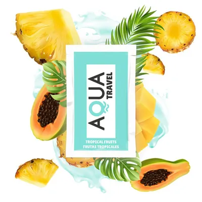 Image de Aqua Travel - Lubrifiant À Base D'eau Saveur Fruits Tropicaux 6 Ml