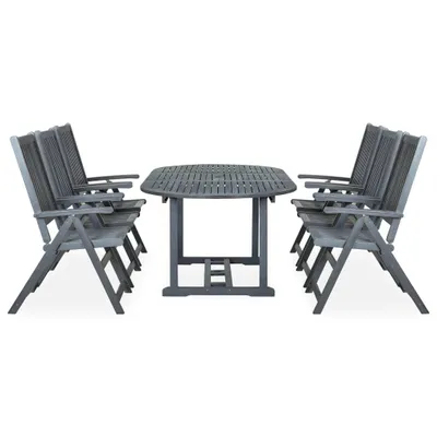 Immagine prodotto di vidaXL set da pranzo da giardino 7 pezzi in legno massiccio grigio acacia