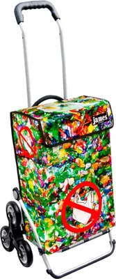 Produktbild von James Einkaufstrolley - PLASTIKMUELL - stabiler Einkaufswagen mit individuellem Design - einfarbig: grün in Ausführung: Royal-Treppensteiger