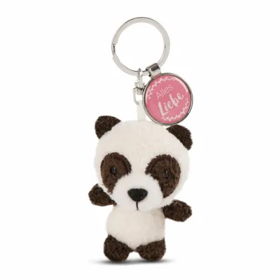 Produktbild von Nici Schlüsselanhänger „Alles Liebe Junior“ 7 cm Plüsch schwarz/rosa