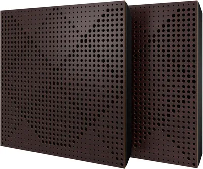 Obrázek produktu pro Balení po 2 kusech – akustický panel s velurovým potahem a montážní sadou | 50 x 50 x 5 cm | Absorpce, difúze, odraz a zvuková izolace | [WILDS – wenge | černá]