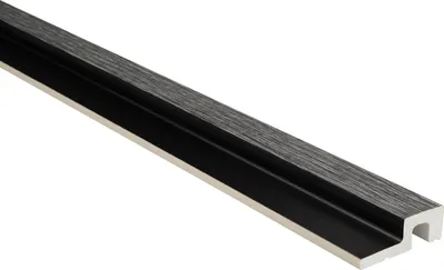 Produktbild von HEXIM Lamellenwand HDPS Polystyrol - Lamellen Wandverkleidung Akustikpaneele Wandpaneele Holz Imitat - (1 Abschlussleiste - dunkelgraue Holzstruktur) Holzlamellen