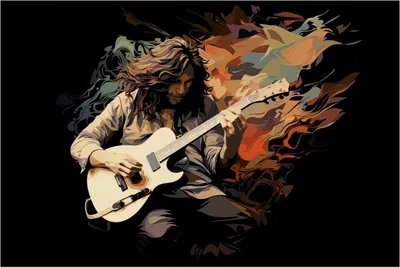 Produktbild von Wallario Wandbild aus Acryl, 90 x 60 cm, freischwebende Optik - Gitarrensolo