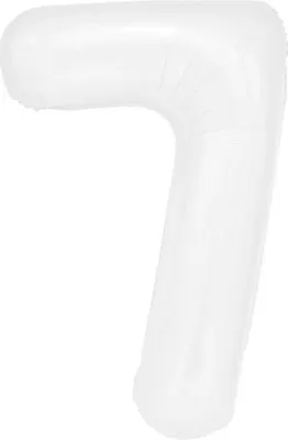 Image de Chiffre 7 SEPT Ballon blanc anniversaire 100cm