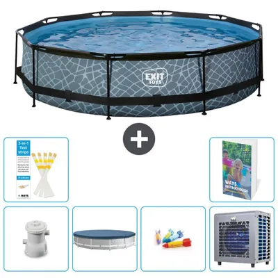 Image de Sortie de piscine "Rund" - Design "Steinoptik" - 360 x 76 cm - Composée de 5 éléments - Modèle S338