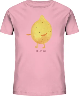 Produktbild von Mr. & Mrs. Panda Kleinkinder T-Shirt Beste Freunde Zitrone 7-8 Jahre (122/128) - Baumwolle Pink - Geschenk, Lustige Sprüche, Teenager, Baumwollshirt Kinder, Öko, Organic