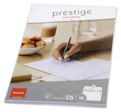 Produktbild von ELCO Briefumschlag Prestige 7042012 C5 hk oF hochweiß 10 St./Pack.