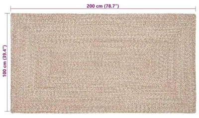 Image de Tapis vidaXL Naturel et blanc 100 x 200 cm Jute