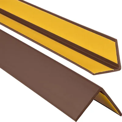 Produktbild von ProfiPVC Winkelprofil Selbstklebend Kunststoffwinkel aus PVC-Gummi, elastischer Kantenschutz, Eckschutzprofil, einfache Montage -35x35mm 1,50m, Braun
