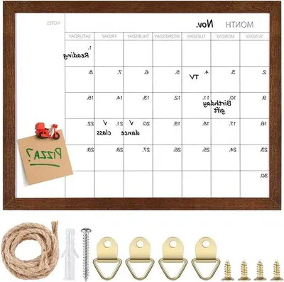 Produktbild von Magnetische Monatsplanung Whiteboard 40x30cm Holzrahmen