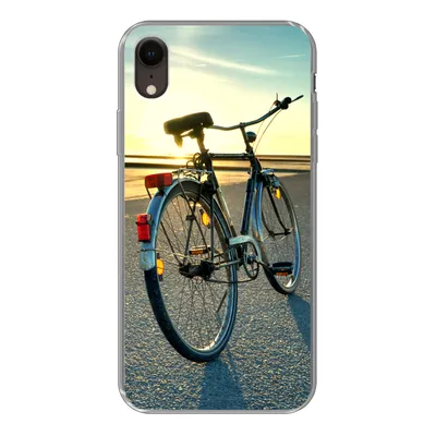 Produktbild von MuchoWow® Handyhülle Schutzhülle Hülle für iPhone XR Nordsee - Fahrrad - Sonnenuntergang Silikon Softcase Handy Hülle - Schutzdeckel