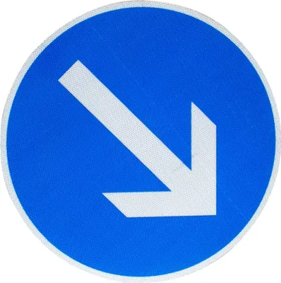 Produktbild von ORIGINAL RA2 Verkehrszeichen 222 Vorgeschriebene Vorbeifahrt rechts vorbei 600 mmØ Verkehrsschild Baustellenschild Straßenzeichen StVO RAL RSA-21 Schild