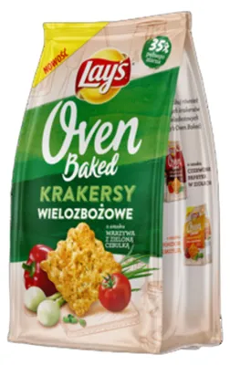 Imagen del producto de Lay's Krakersy horneados, variedad de cereales y verduras con cebollín, 80g