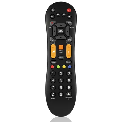 Zdjęcie produktu dla Zamienny pilot do dekodera Smart TV Kompatybilny z telewizorami Polsat HD5000-HD7000, Łatwa konfiguracja, Bez programowania, Retoo