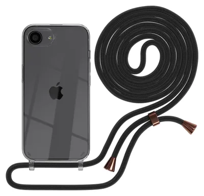 Produktbild von EAZY CASE Handykette mit Hülle für Apple iPhone 16e Backcover Handykette, zum Umhängen in Schwarz