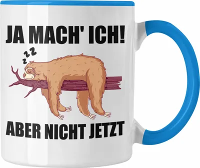 Produktbild von Trendation - Lustige Tasse Faultier Spruch Geschenk für Mitarbeiter Arbeitskollege Abschiedsgeschenk (Blau)