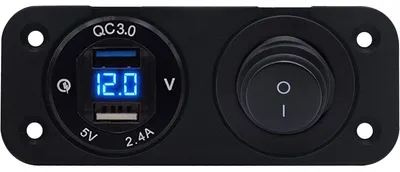 Produktbild von ProRide 12V USB-Autoladegerät 2 Anschlüsse mit Voltmeter DS2114B