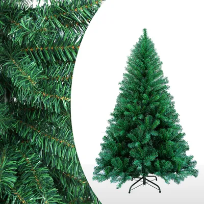 Produktbild von Clanmacy Weihnachtsbaum Weihnachts-Baum Christbaumständer Auswahl Beflockung Grün 210cm