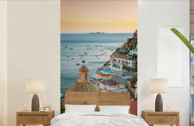 Produktbild von Italienischer Fotobehang Positano Meer - Breite 120 cm x Höhe 240 cm