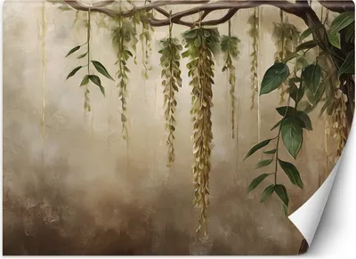 Zdjęcie produktu dla Fototapeta filzelinowa Liście Rośliny Natura 400x280 cm Feeby Beżowy klej w zestawie  łatwa w montażu