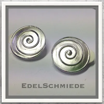 Produktbild von herrliche große Ohrclips 925 Silber teilweise matt