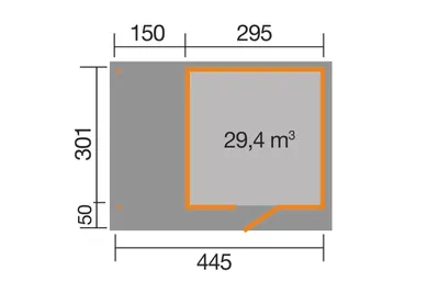 Productafbeelding van WEKA Designhaus 172 A, Groep 3, Kleur: naturel, Breedte x Diepte x Hoogte: 489 x 377 x 226 cm; 172.303.070.101
