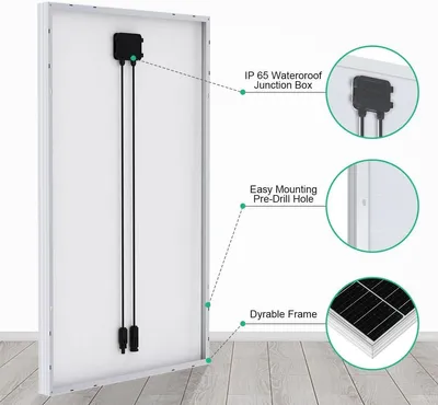 Obrázok produktu pre Solárne panely s pripojením – nabíjačka solárneho panelu – solárny panel – 170 W – vrátane 12V solárneho panelu