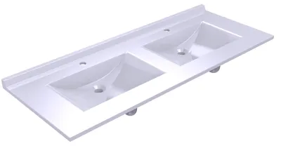 Zdjęcie produktu dla UMYWALKA NASZAFKOWA BIAŁA PROSTOKĄTNA RESIPLAN 140 x 55 CM PODWÓJNA DUŻA