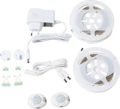 Obrázek produktu pro BELIANI Sada 2 LED pásků bílá 120 cm se senzorem pohybu teplé světlo osvětlení doplňky