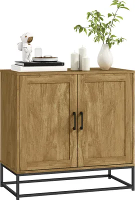 Produktbild von Sideboard mit 2 Tš¹ren und verstellbarem Einlegeboden, 80 cm (B) x 40 cm (T) x 78 cm (H), Naturholz