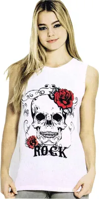 Produktbild von Esmara® Damen Top Tanktop Oberteil Hard Rock/Weiß XS(32/34)