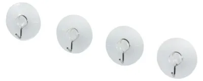 Image de Lot de 4 crochets muraux à ventouse transparents Fackelmann Tecno