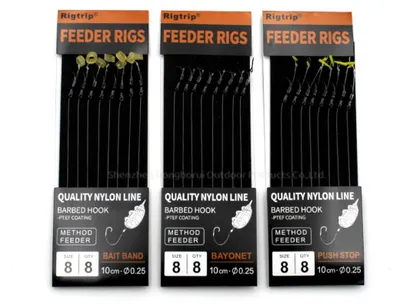 Imagen del producto de Montajes para cebado, 10 cm, 8 unidades, de nylon con revestimiento de PTEF, para la pesca de carpas