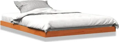 Immagine prodotto di vidaXL Letto in legno massiccio cera marrone 135x190 cm pino