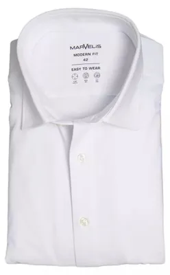 Produktbild von Marvelis - Modern Fit - Herren Langarm Hemd, (726284), Größe:46, Farbe:Weiß (00)