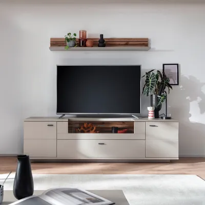 Produktbild von Wohnwand grau LIEZEN-05 modern in Eiche 2-teilig mit Fernsehschrank
