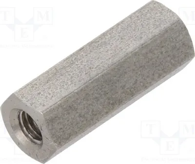 Immagine prodotto di 10 distanziatori filettati con filettatura interna M3, lunghezza 15 mm, esagonali, 144x15. Distanziatori