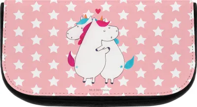 Produktbild von Mr. & Mrs. Panda Kulturtasche Einhorn Mitteilung - Rot Pastell - Geschenk, Make-up Organizer, kosmetiktäschchen, kulturtäschchen, Einhörner, Spruch, Liebe, Kosmetikbeutel